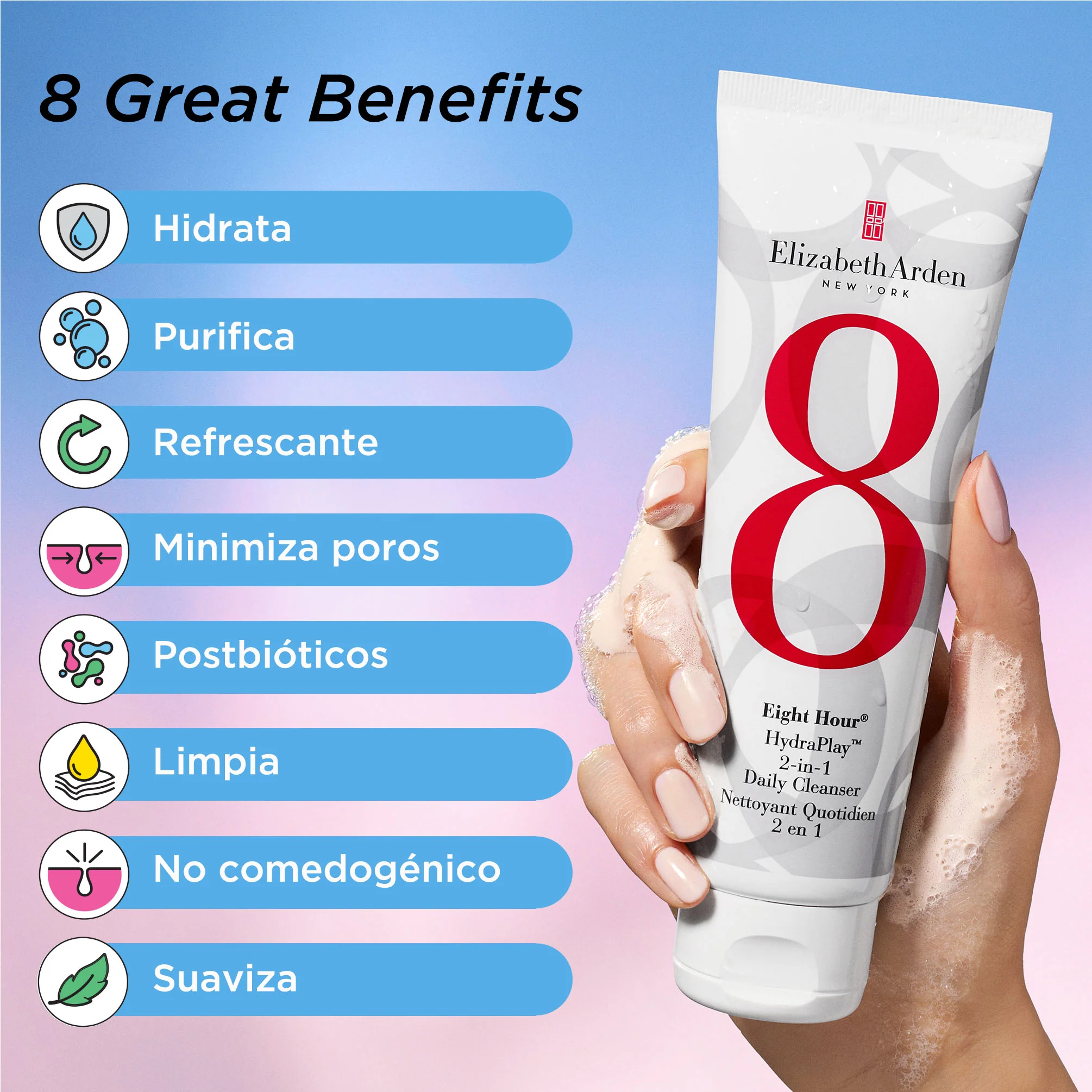 Eight Hour® Hydraplay™ Mousse de Limpieza y mascarilla - Image 4