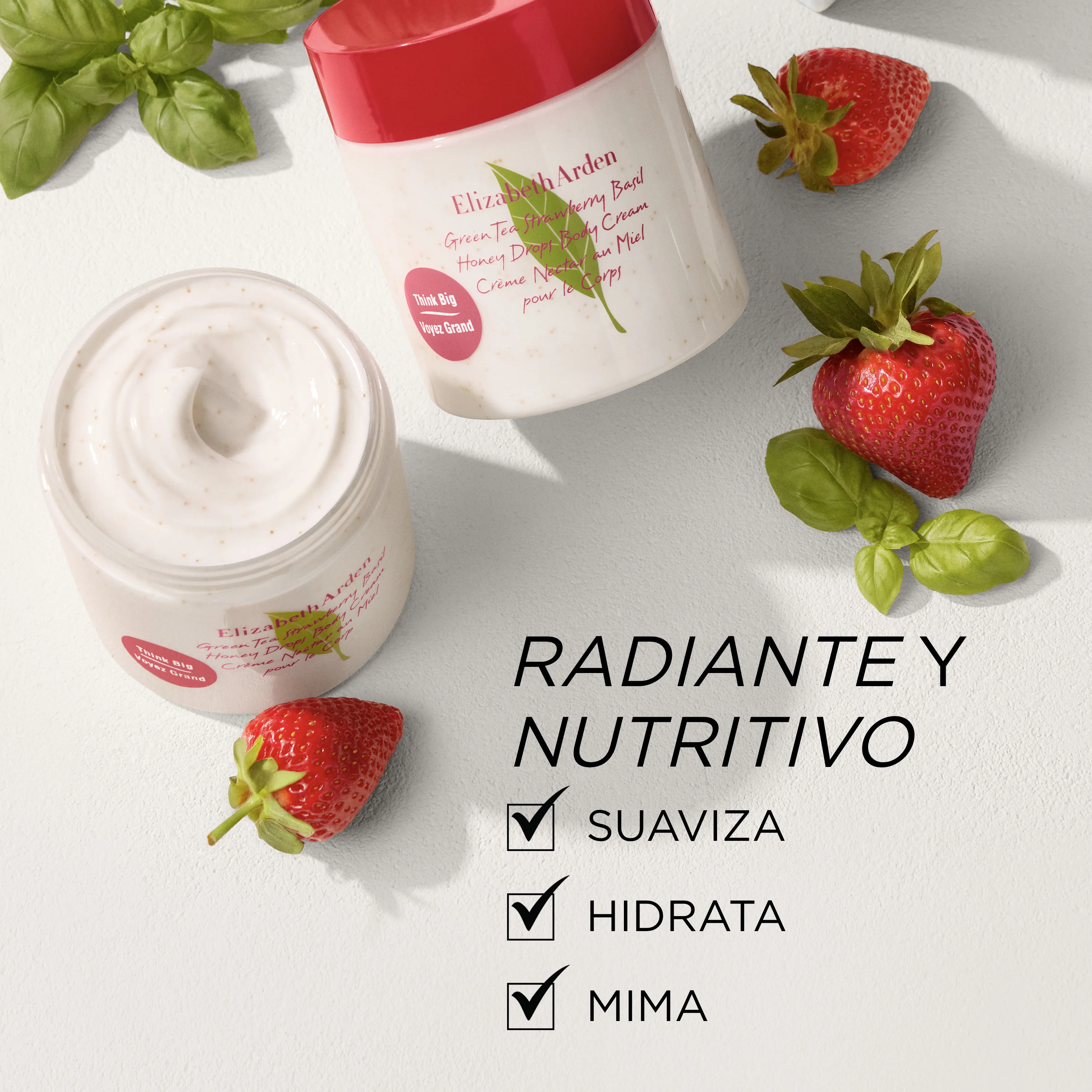 Green Tea Strawberry & Basil Honey Drops Body Cream - Image 6