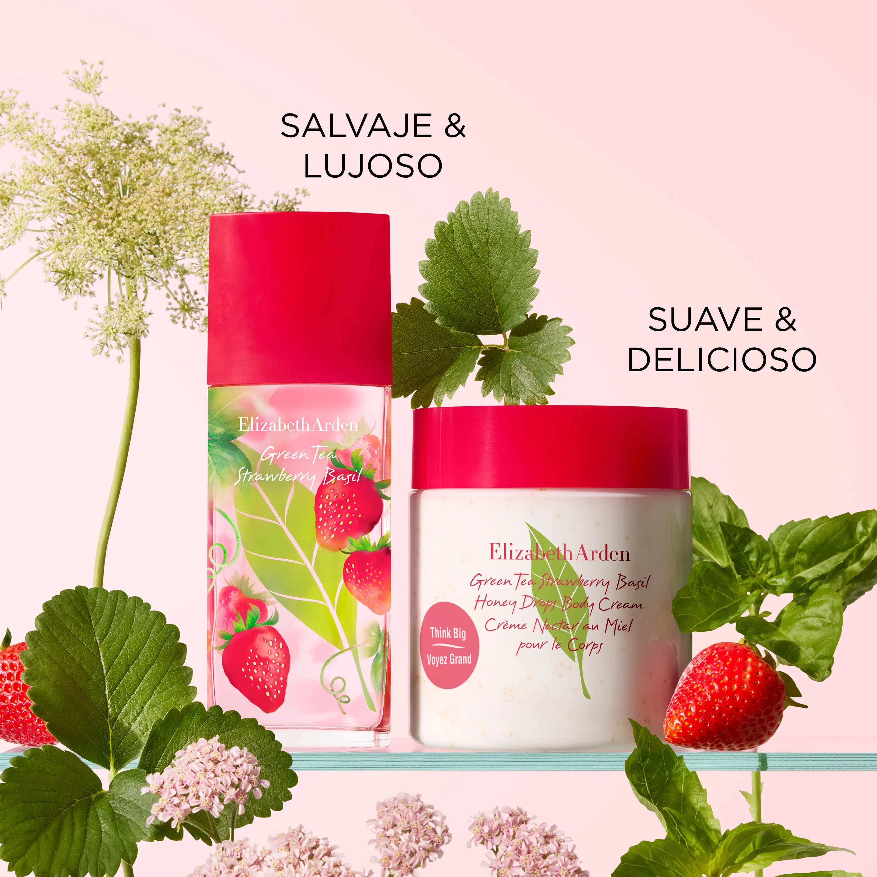 Green Tea Strawberry & Basil Honey Drops Body Cream - Image 9